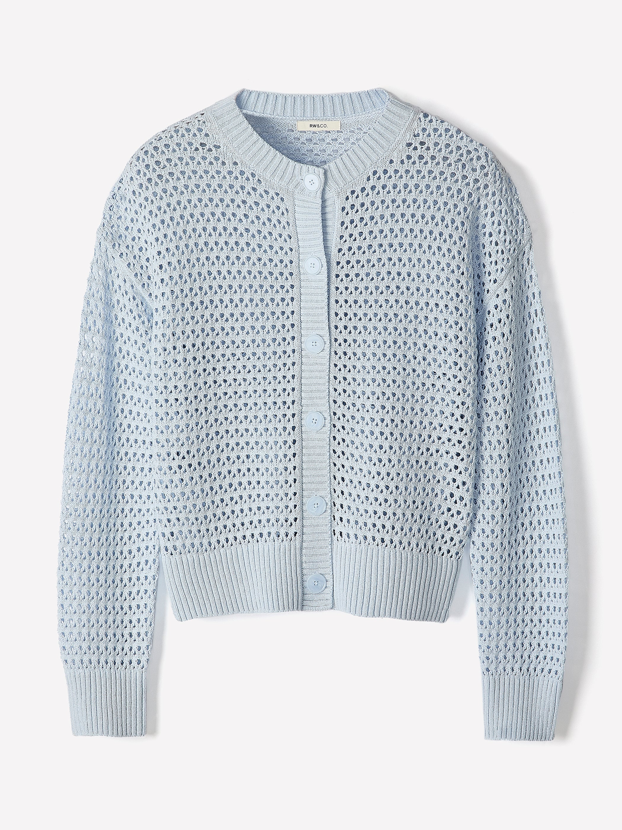 RW&CO Long-Sleeve Open-Stitch Cardigan