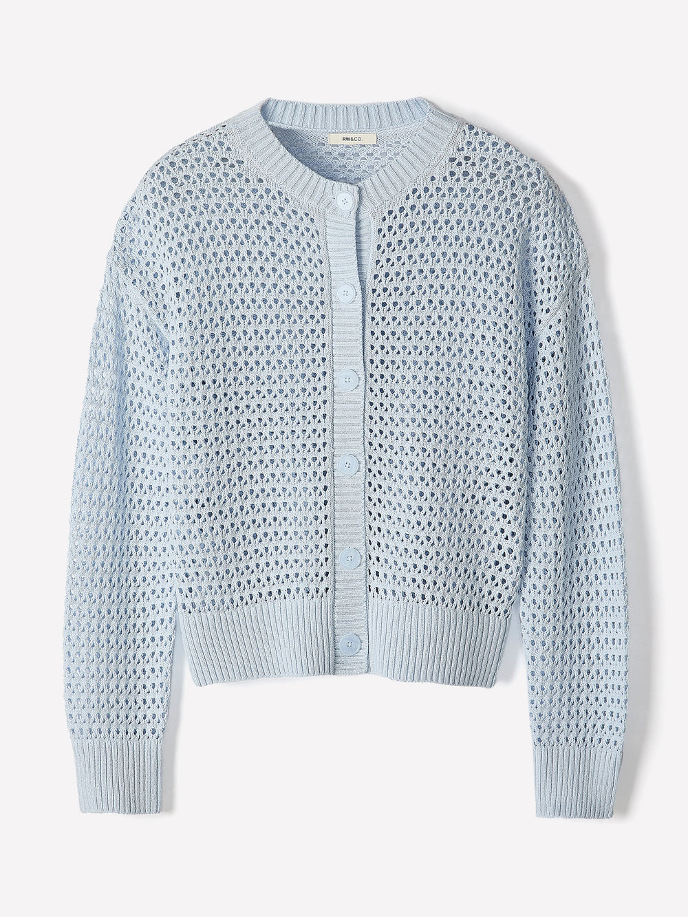 RW&CO Long-Sleeve Open-Stitch Cardigan