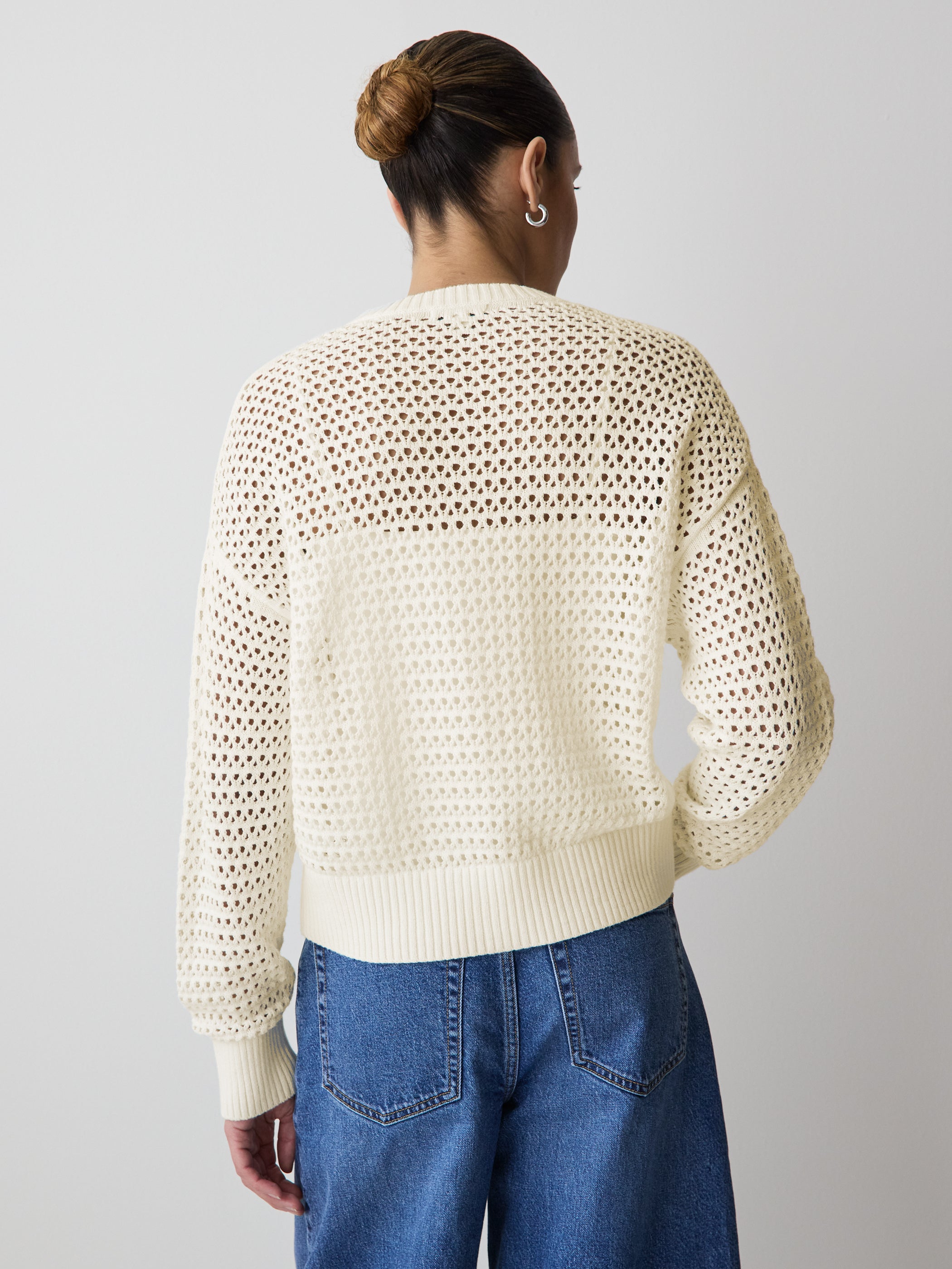 RW&CO Long-Sleeve Open-Stitch Cardigan