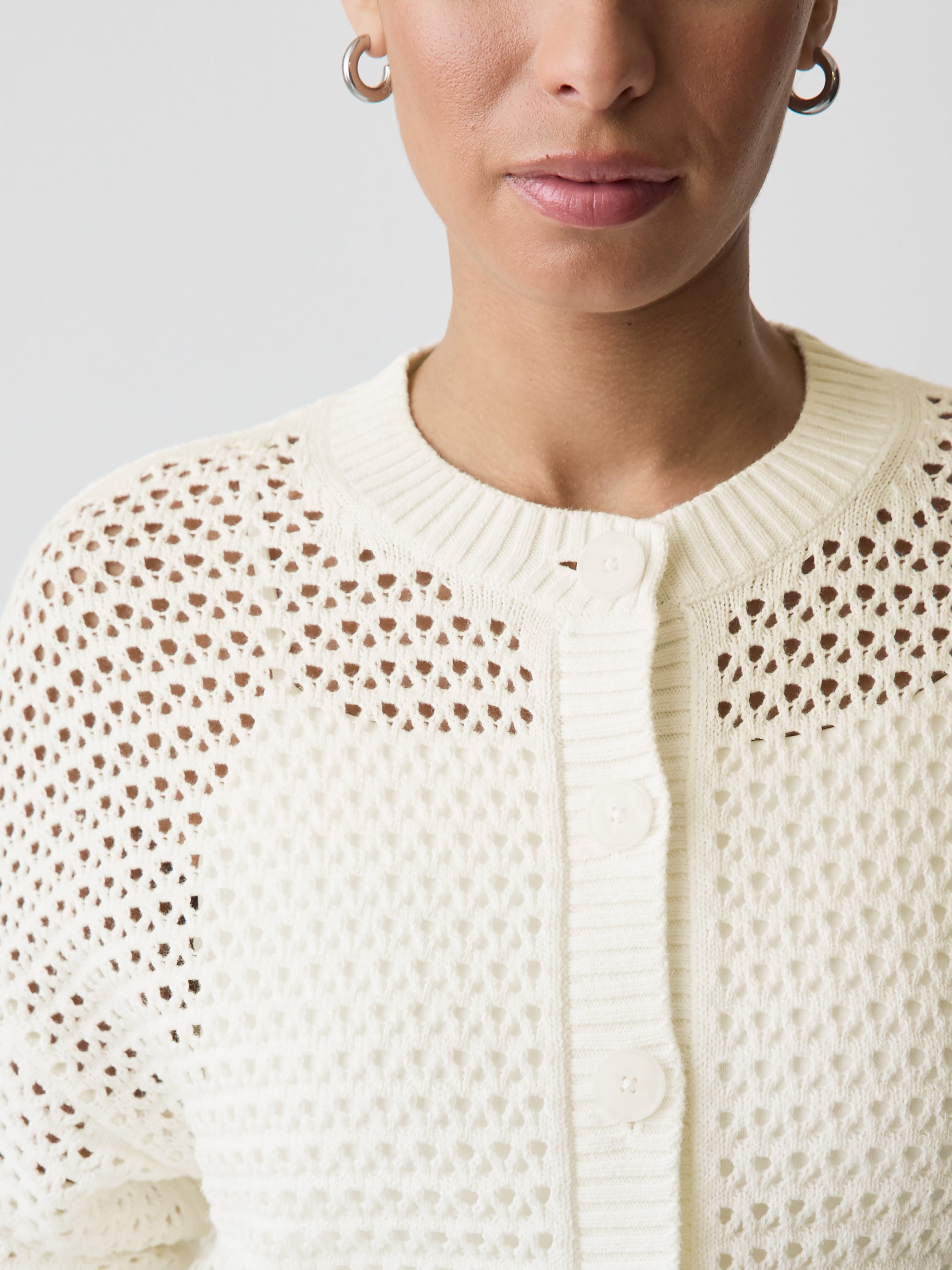 RW&CO Long-Sleeve Open-Stitch Cardigan