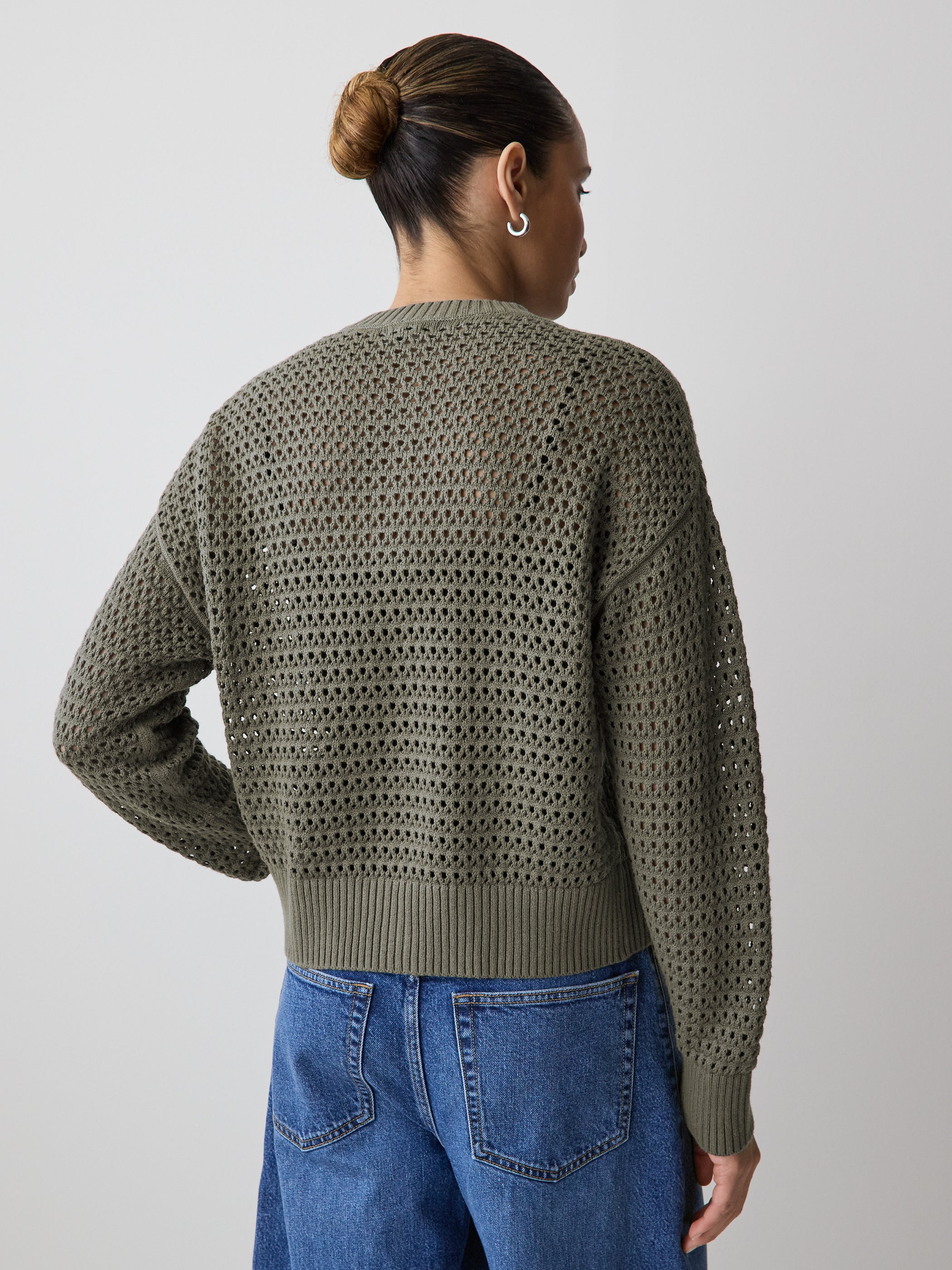 RW&CO Long-Sleeve Open-Stitch Cardigan