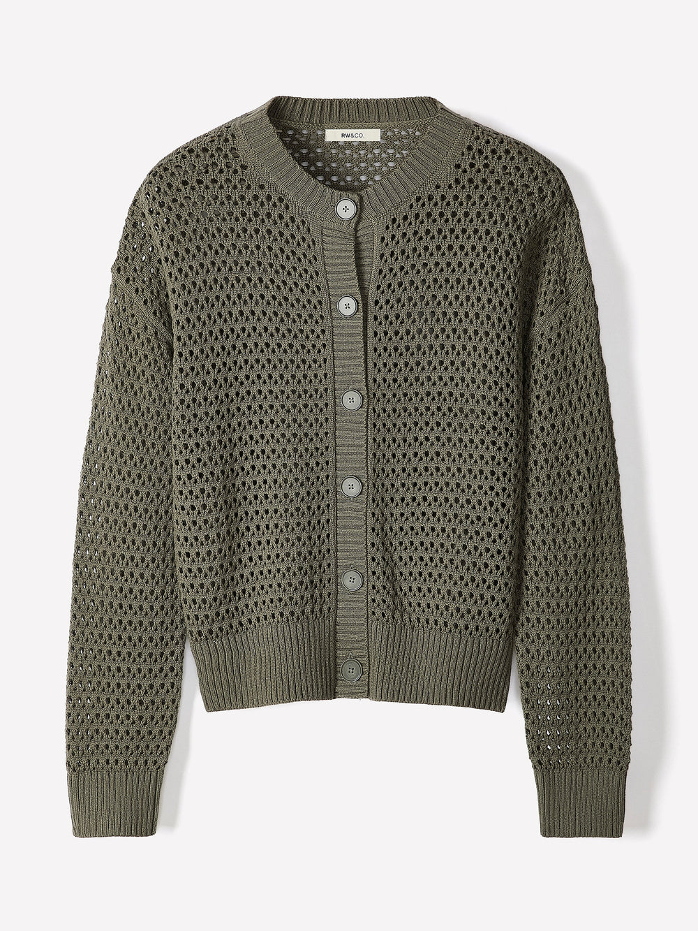 RW&CO Long-Sleeve Open-Stitch Cardigan