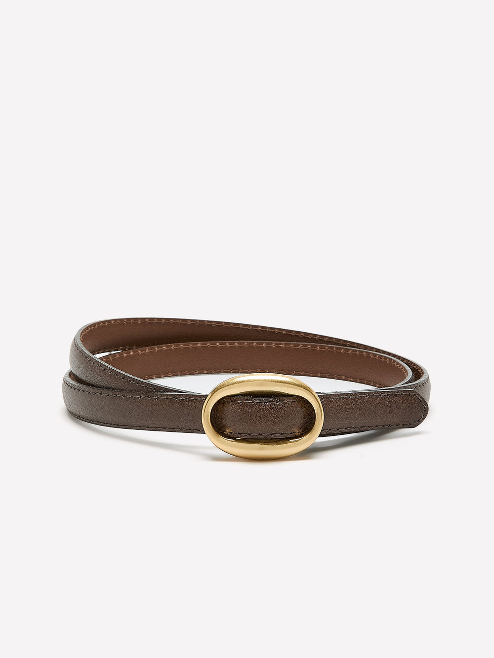 RW&CO Thin Leather Belt with Sliding Buckle