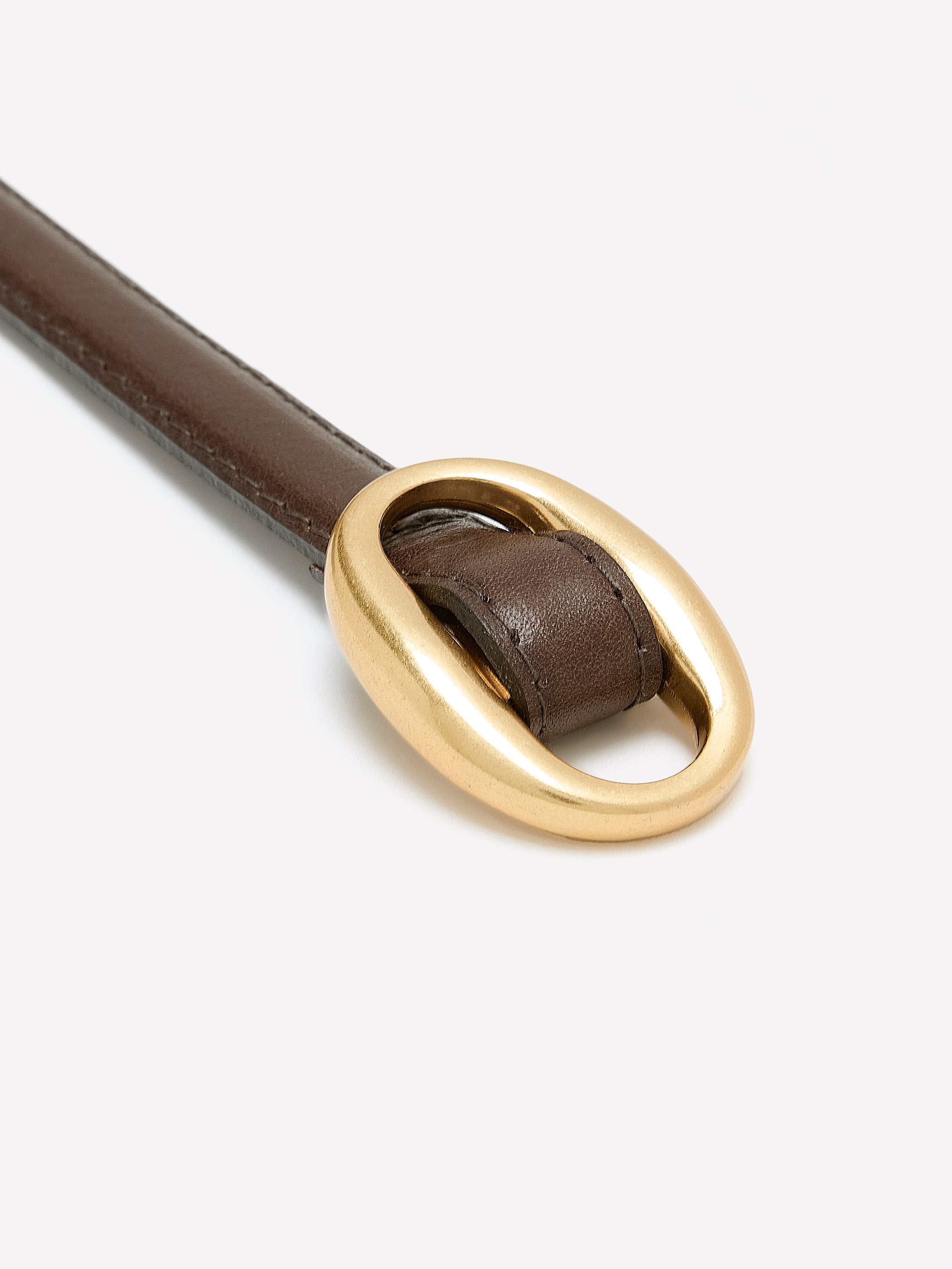 RW&CO Thin Leather Belt with Sliding Buckle