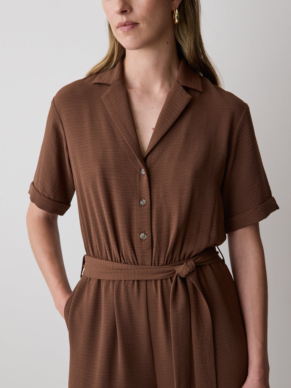 RW&CO Short-Sleeve Wide-Leg Jumpsuit