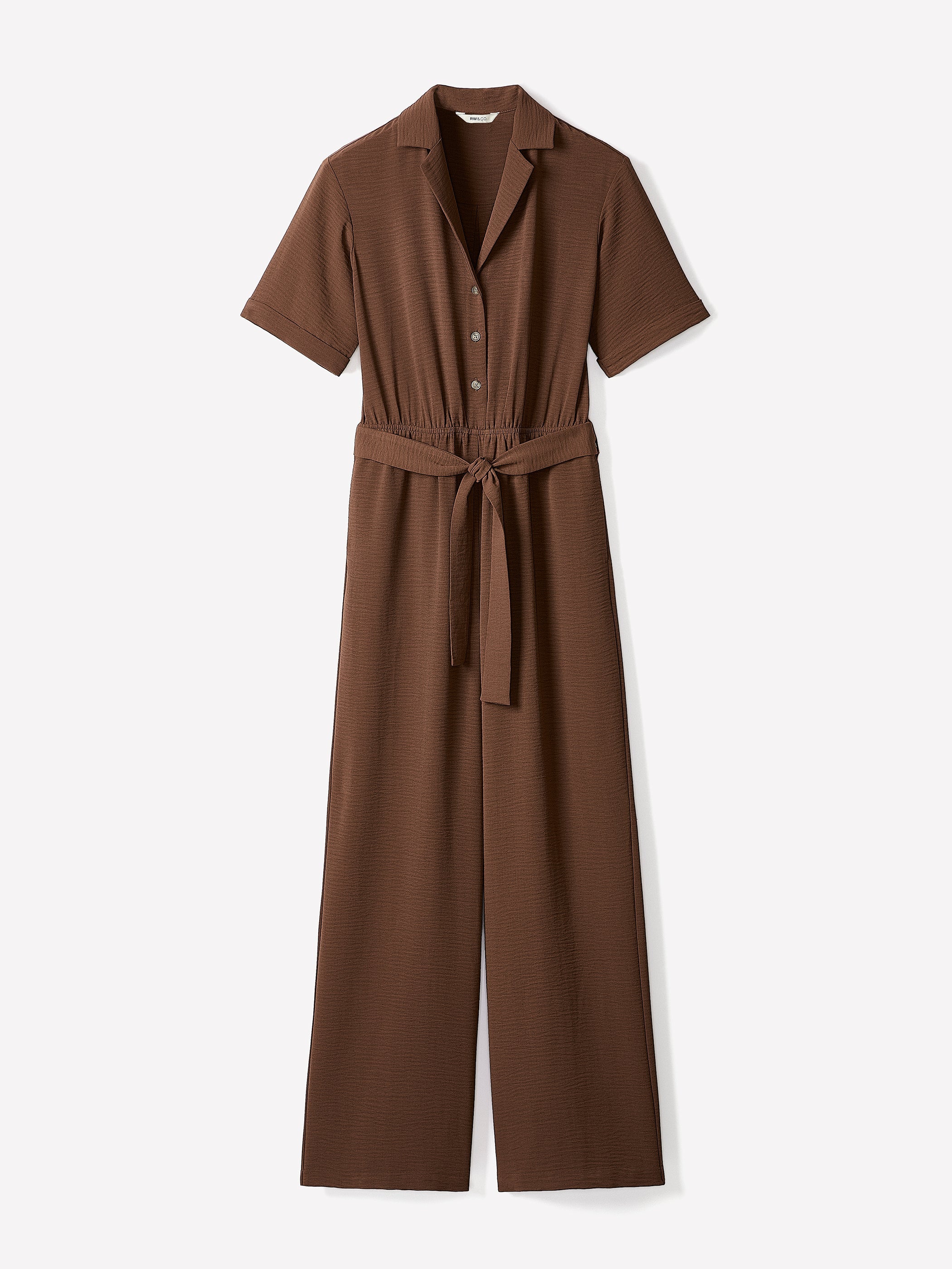 RW&CO Short-Sleeve Wide-Leg Jumpsuit