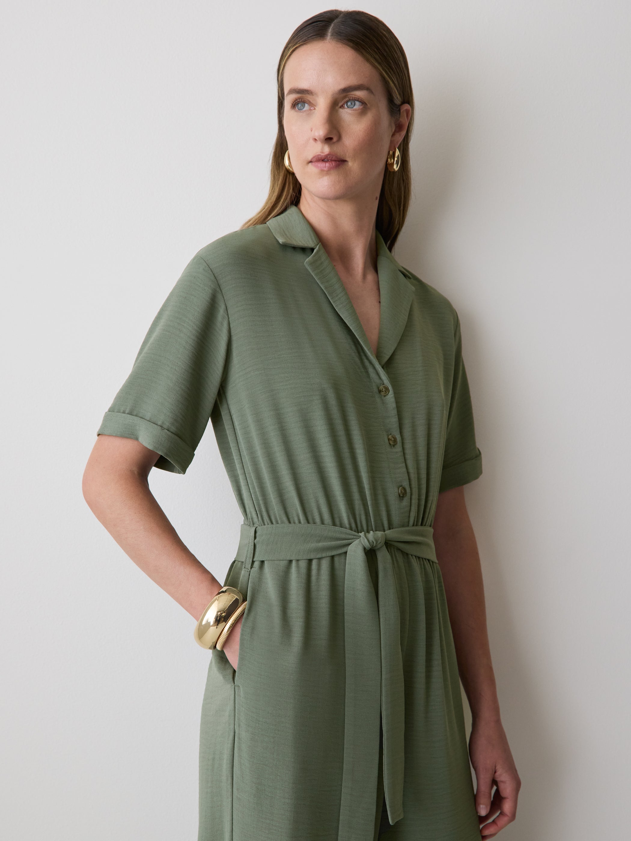 RW&CO Short-Sleeve Wide-Leg Jumpsuit