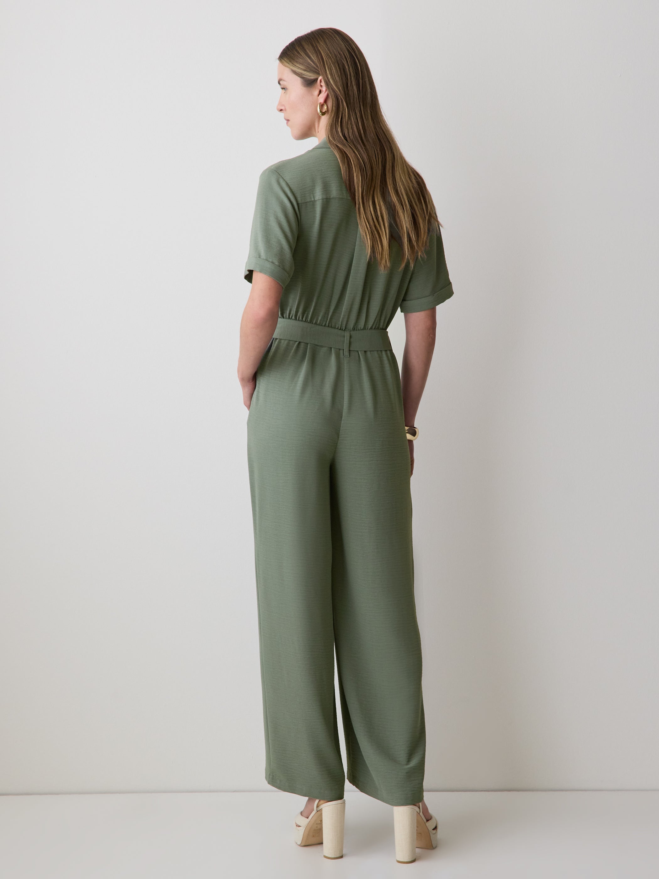 RW&CO Short-Sleeve Wide-Leg Jumpsuit