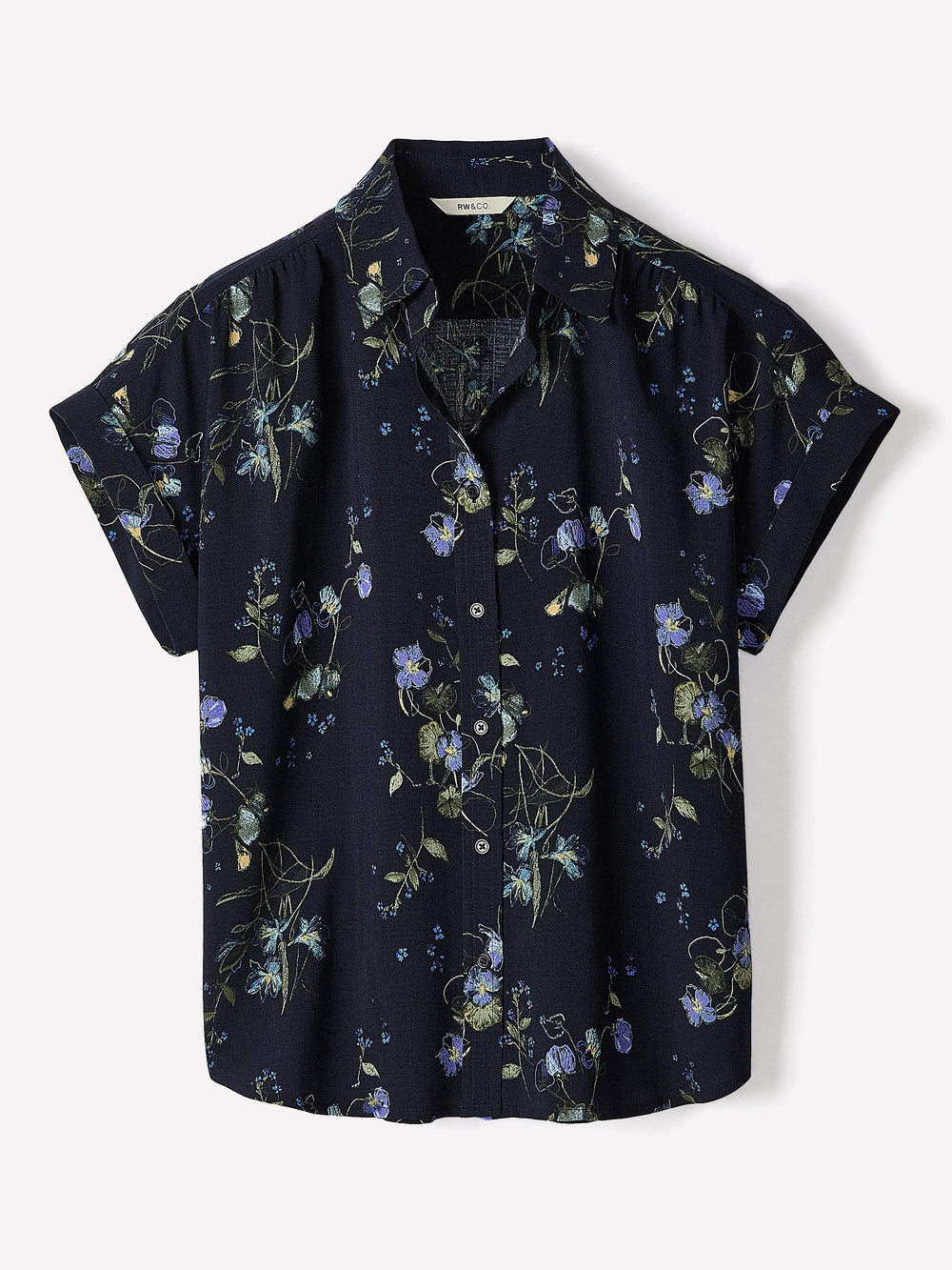 RW&CO Short-Sleeve Buttoned-Down Blouse