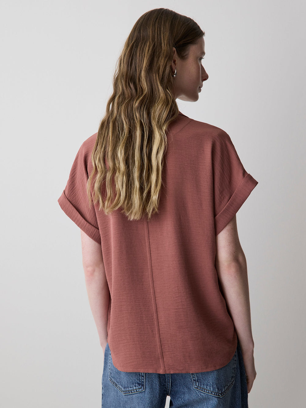 RW&CO Short-Sleeve Buttoned-Down Blouse
