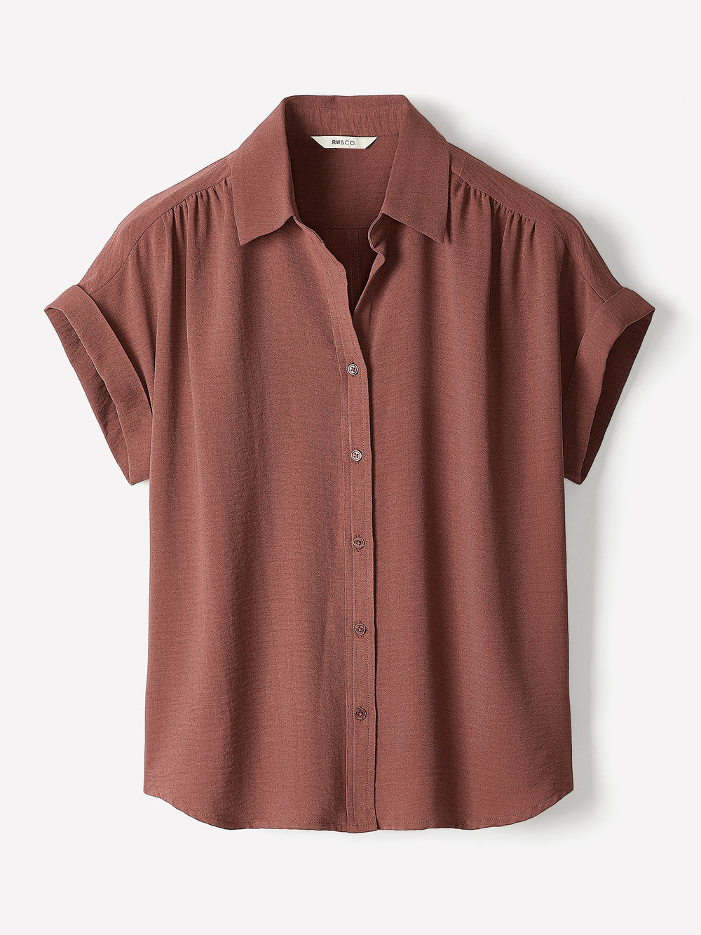 RW&CO Short-Sleeve Buttoned-Down Blouse