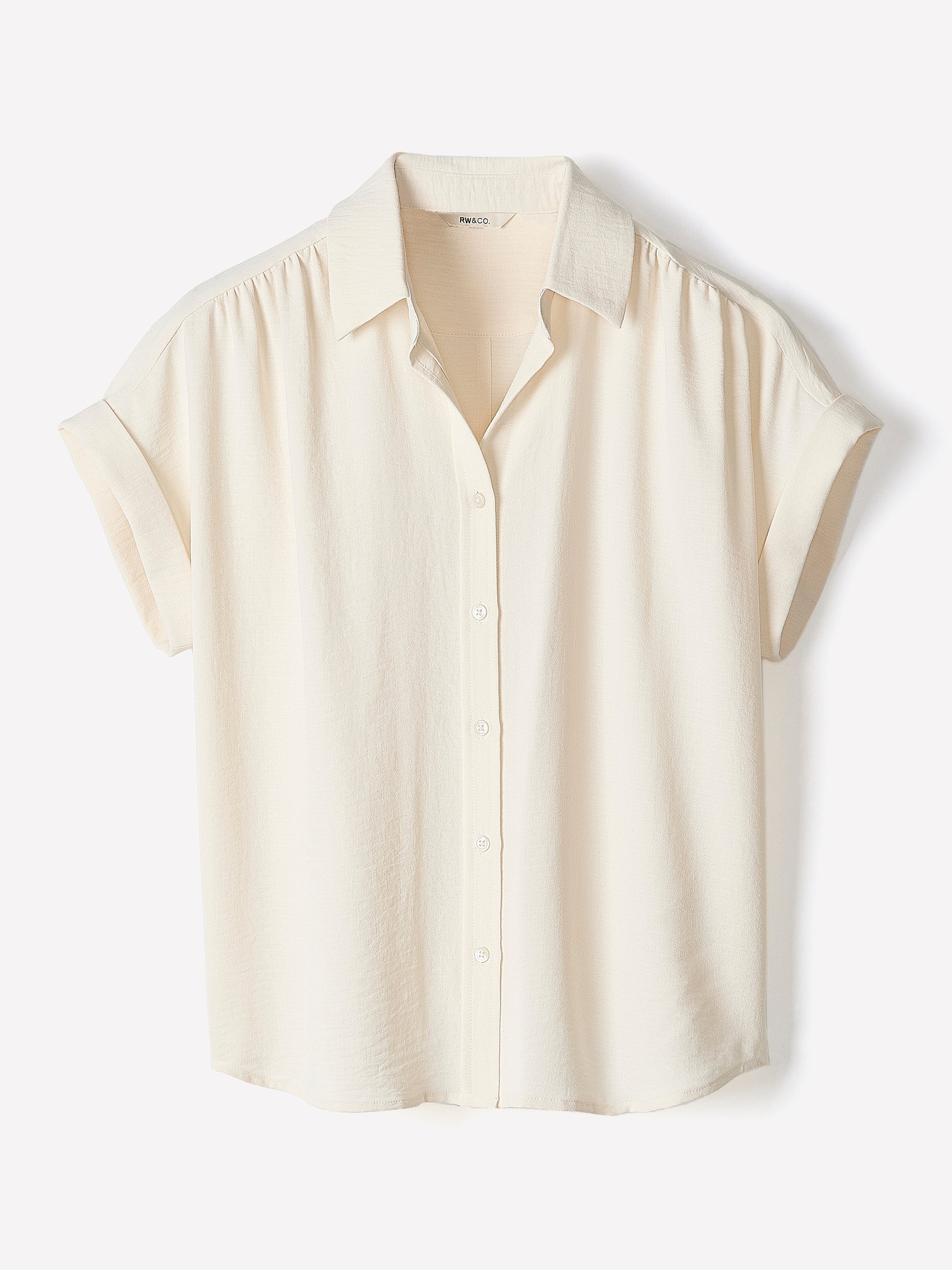 RW&CO Short-Sleeve Buttoned-Down Blouse