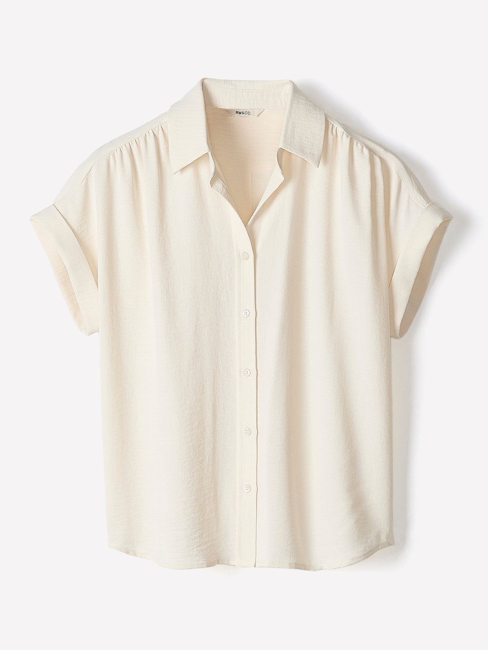 RW&CO Short-Sleeve Buttoned-Down Blouse