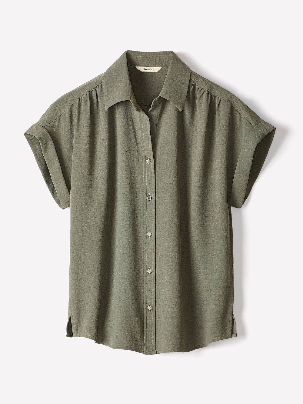 RW&CO Short-Sleeve Buttoned-Down Blouse