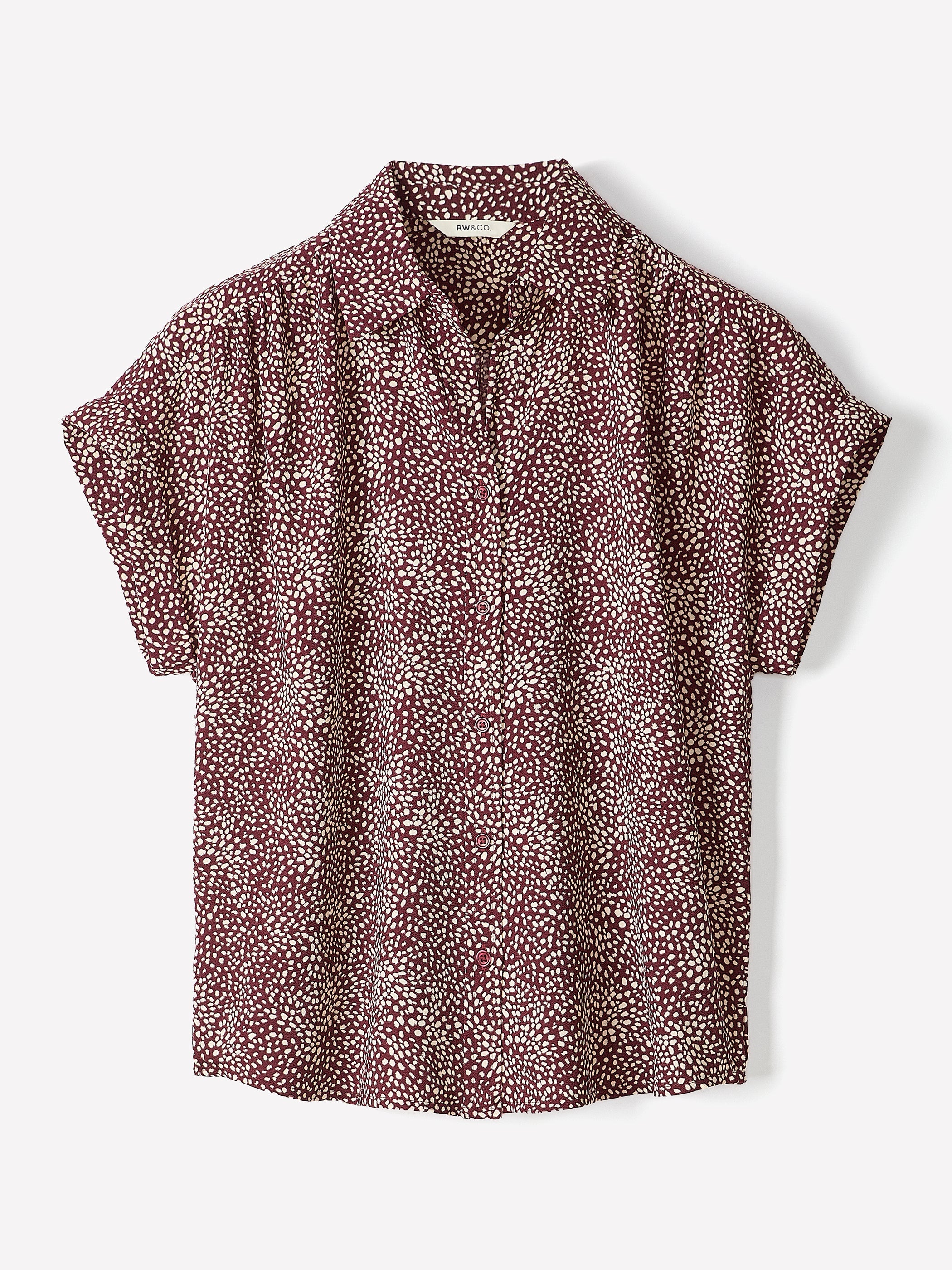 RW&CO Short-Sleeve Buttoned-Down Blouse