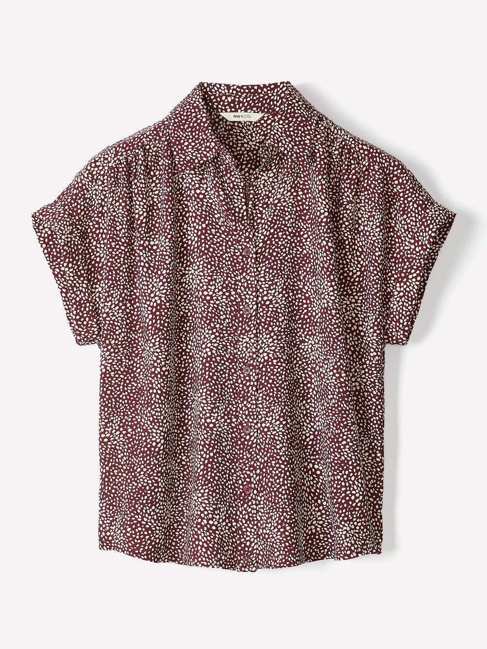 RW&CO Short-Sleeve Buttoned-Down Blouse