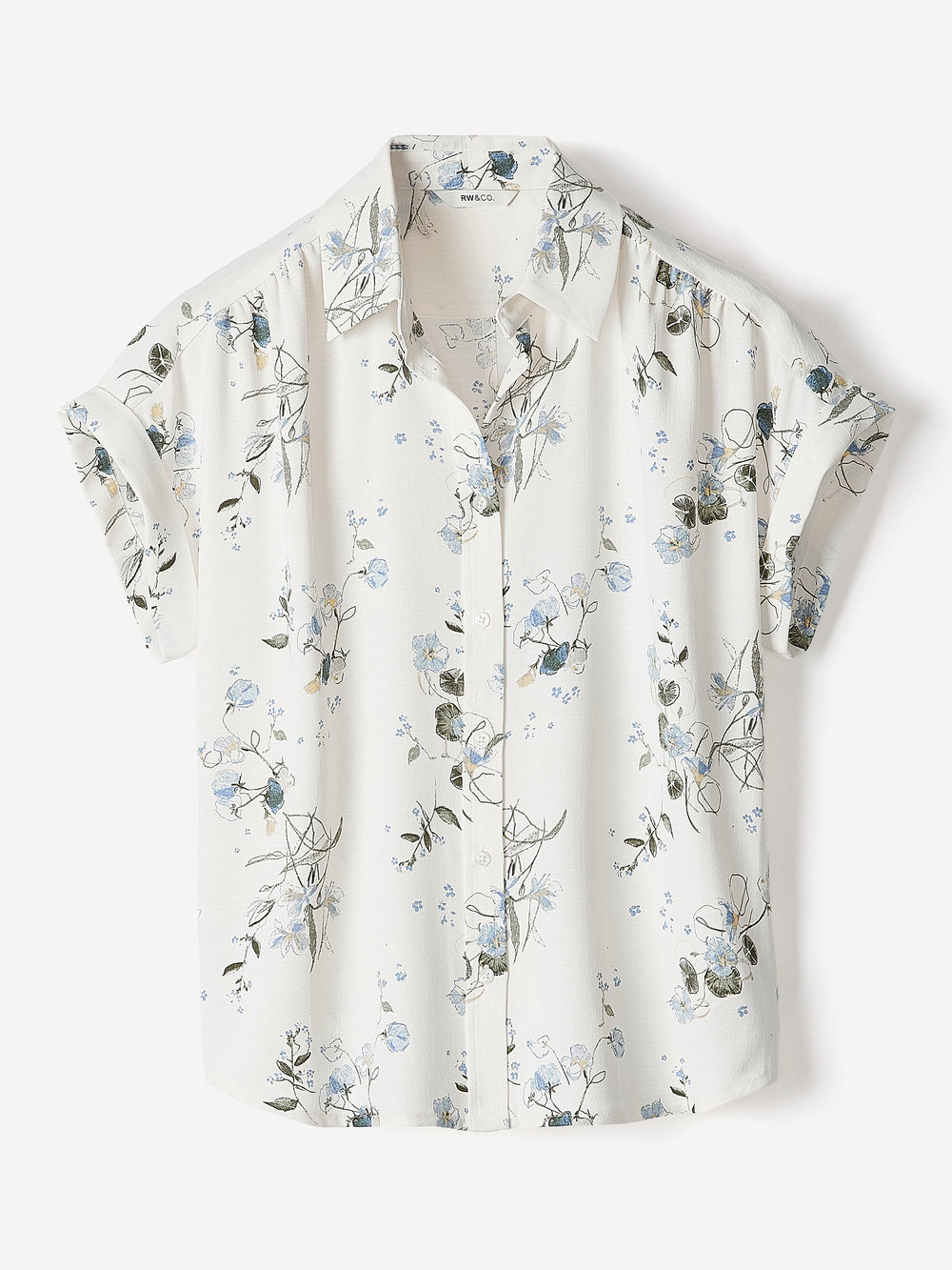 RW&CO Short-Sleeve Buttoned-Down Blouse