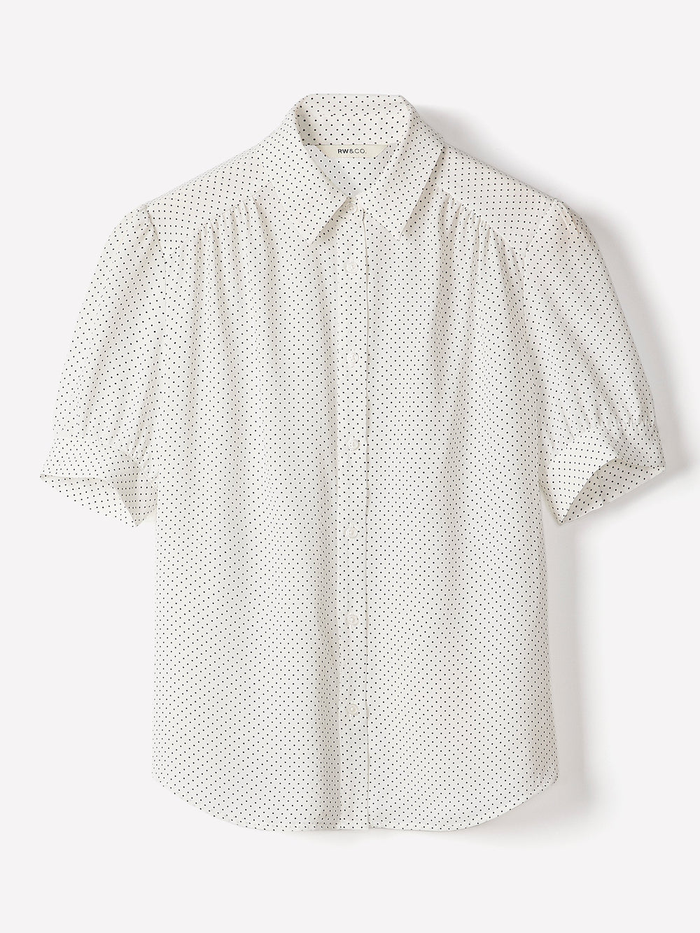 RW&CO Silky Crepe Short-Sleeve Buttoned-Down Blouse