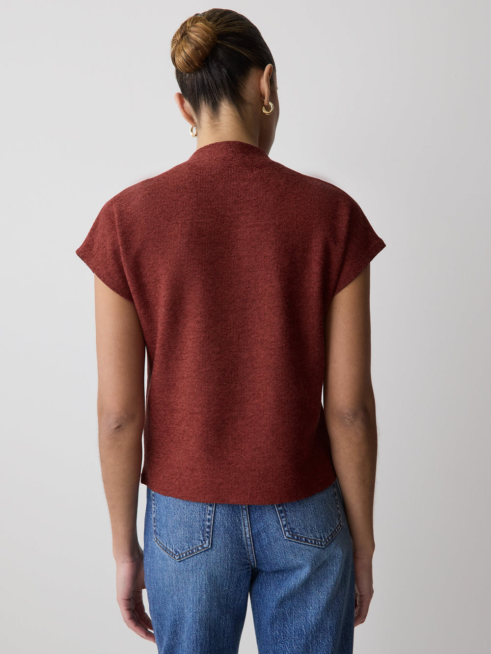 RW&CO Extended-Sleeve Mock-Neck Textured Top