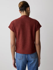 RW&CO Extended-Sleeve Mock-Neck Textured Top