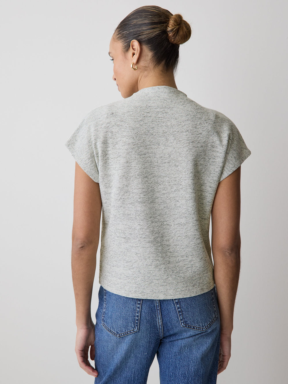 RW&CO Extended-Sleeve Mock-Neck Textured Top