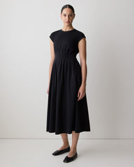 RW&CO Extended-Sleeve Crew-Neck Midi Dress with Pintucks