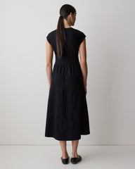 RW&CO Extended-Sleeve Crew-Neck Midi Dress with Pintucks