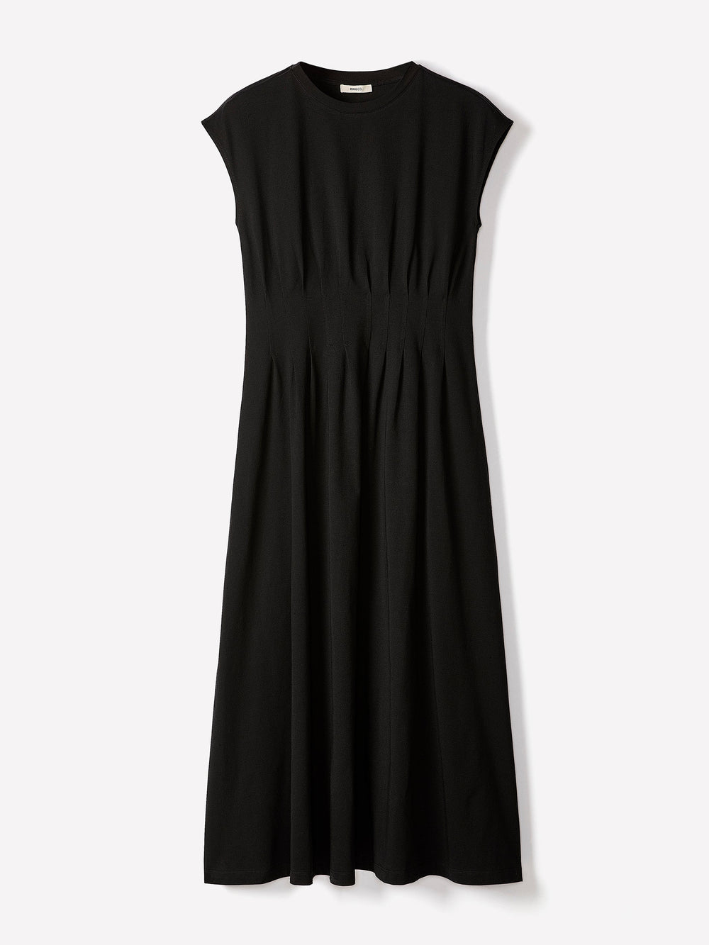 RW&CO Extended-Sleeve Crew-Neck Midi Dress with Pintucks