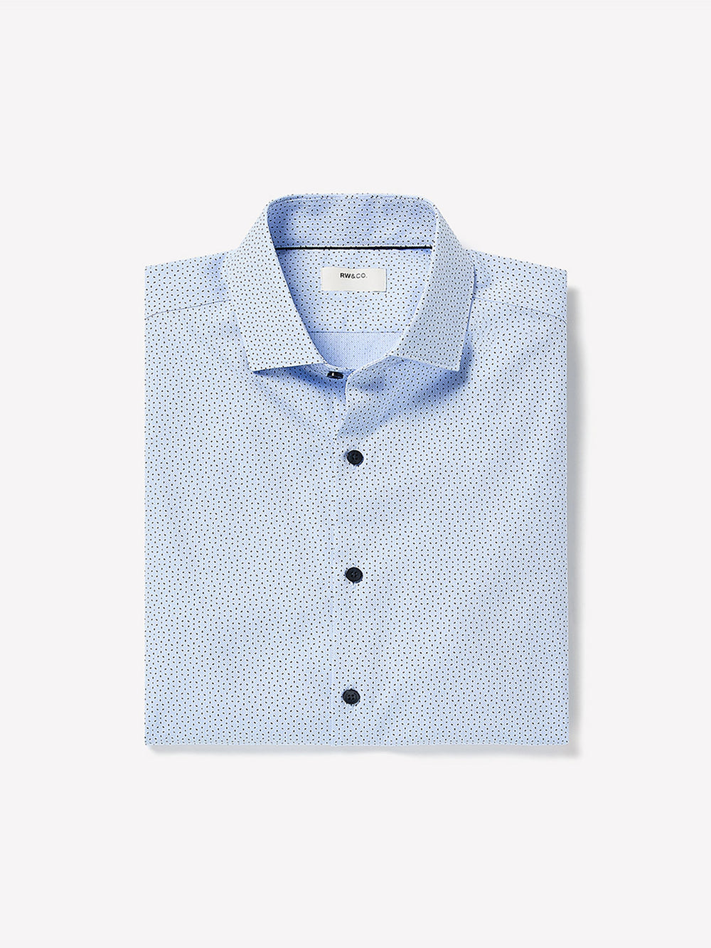 RW&CO Navy Tailored Fit Dress Shirt with Geo Pattern