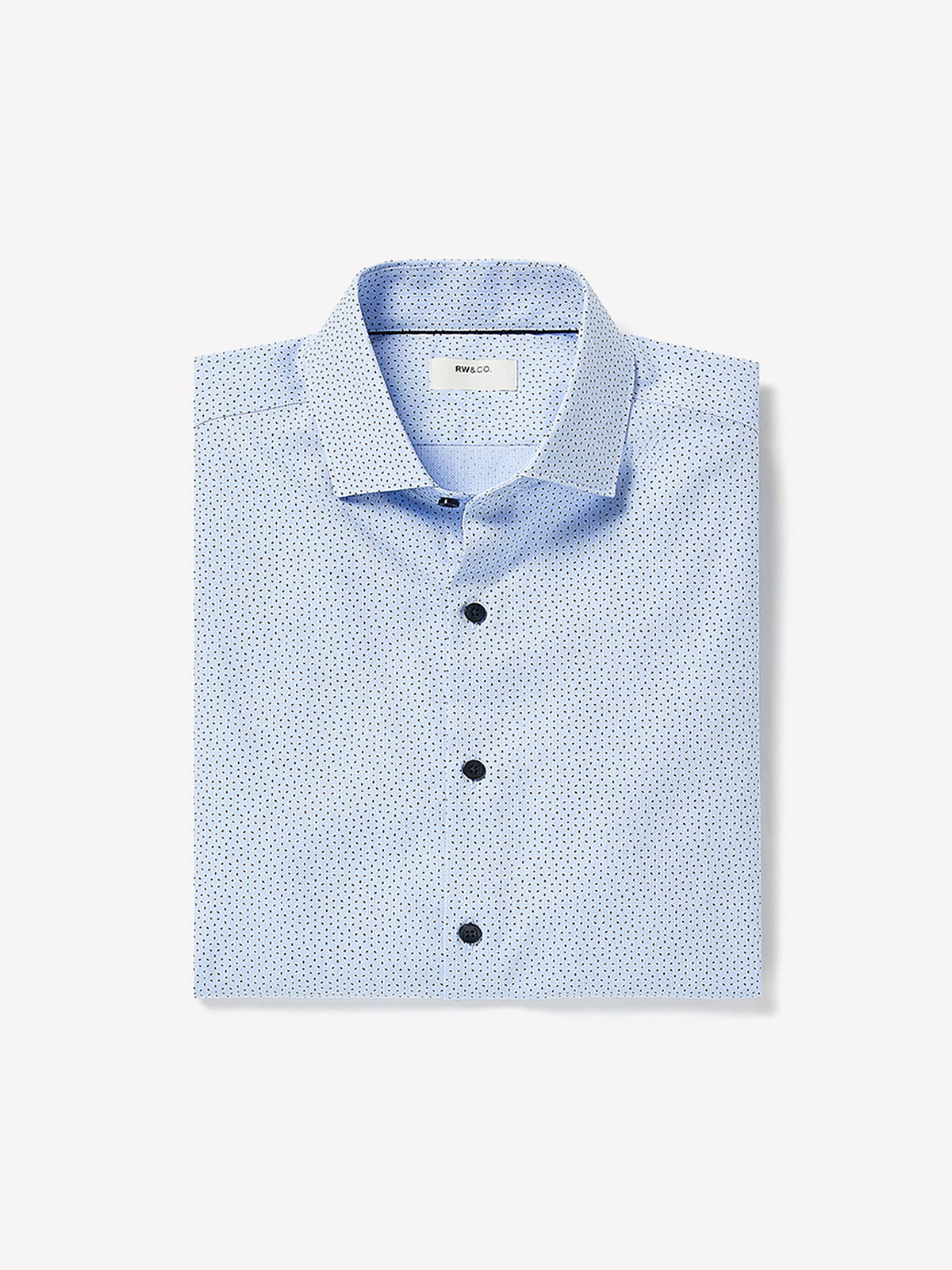 RW&CO Navy Tailored Fit Dress Shirt with Geo Pattern