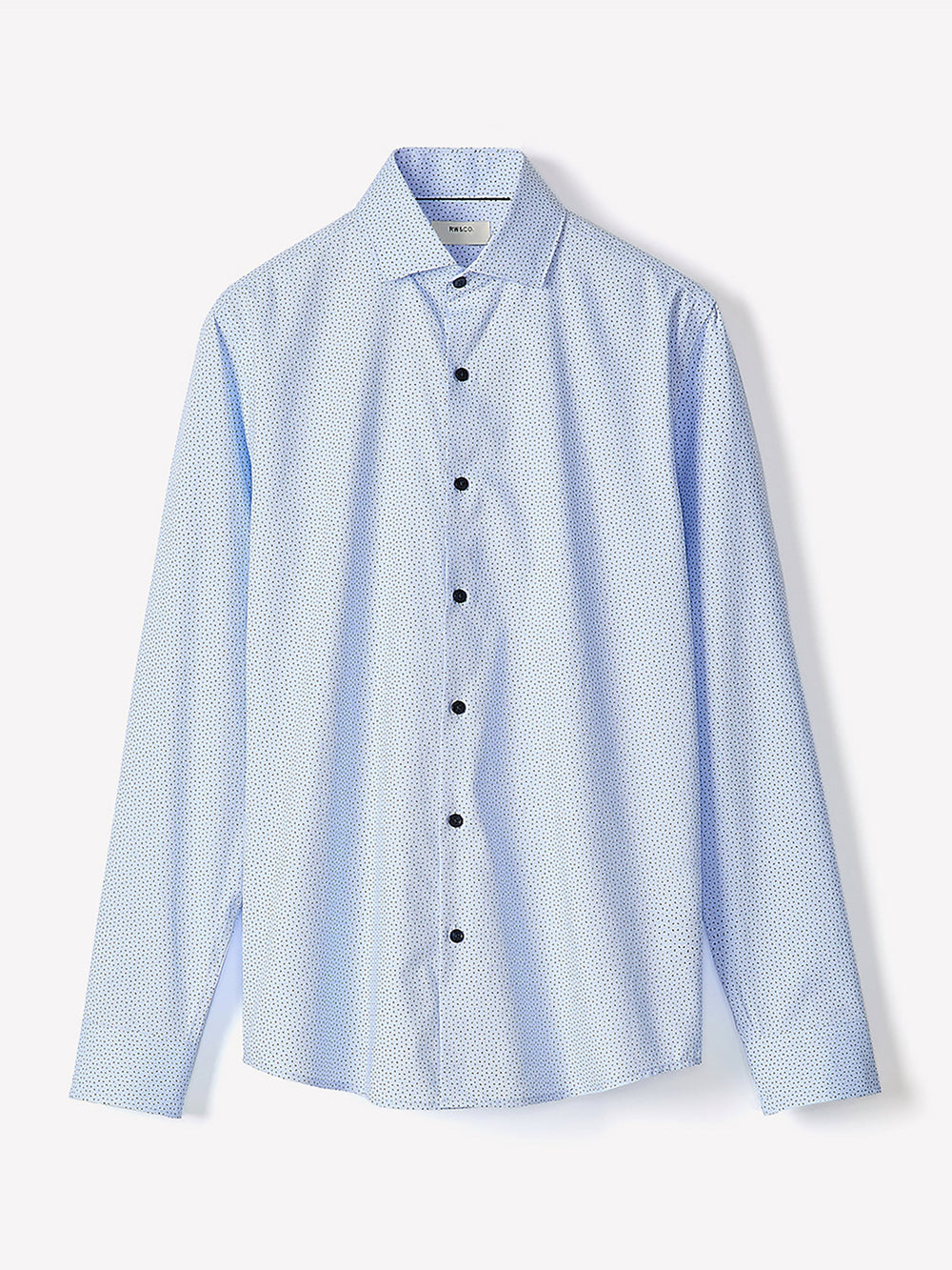 RW&CO Navy Tailored Fit Dress Shirt with Geo Pattern