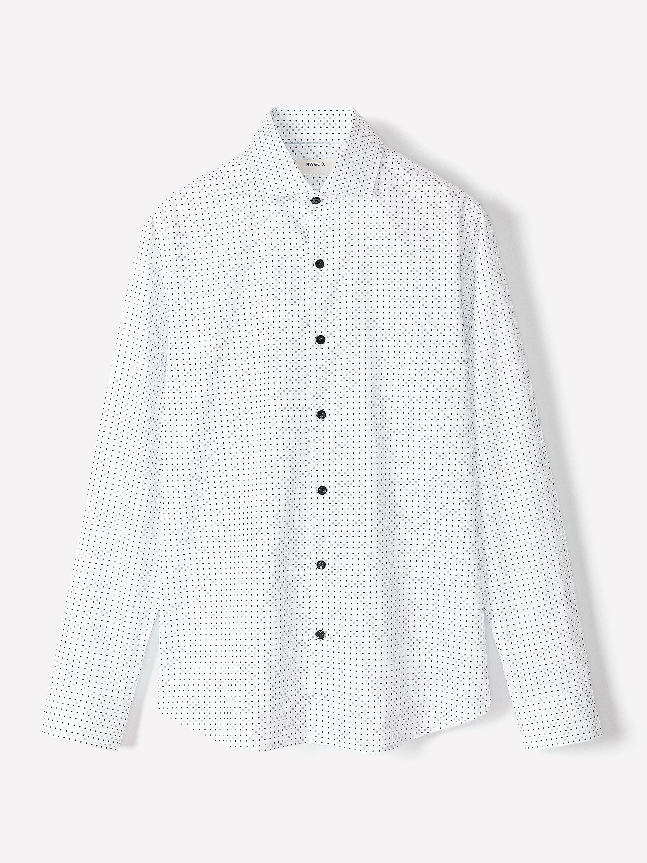 RW&CO Slim Fit Dress Shirt With Micro Geometric Pattern