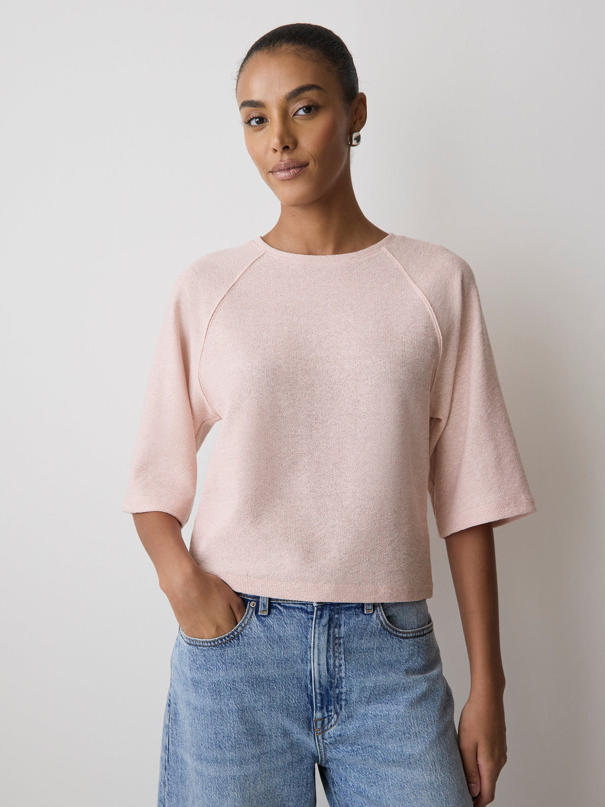 RW&CO Long-Raglan-Sleeve Crew-Neck Top