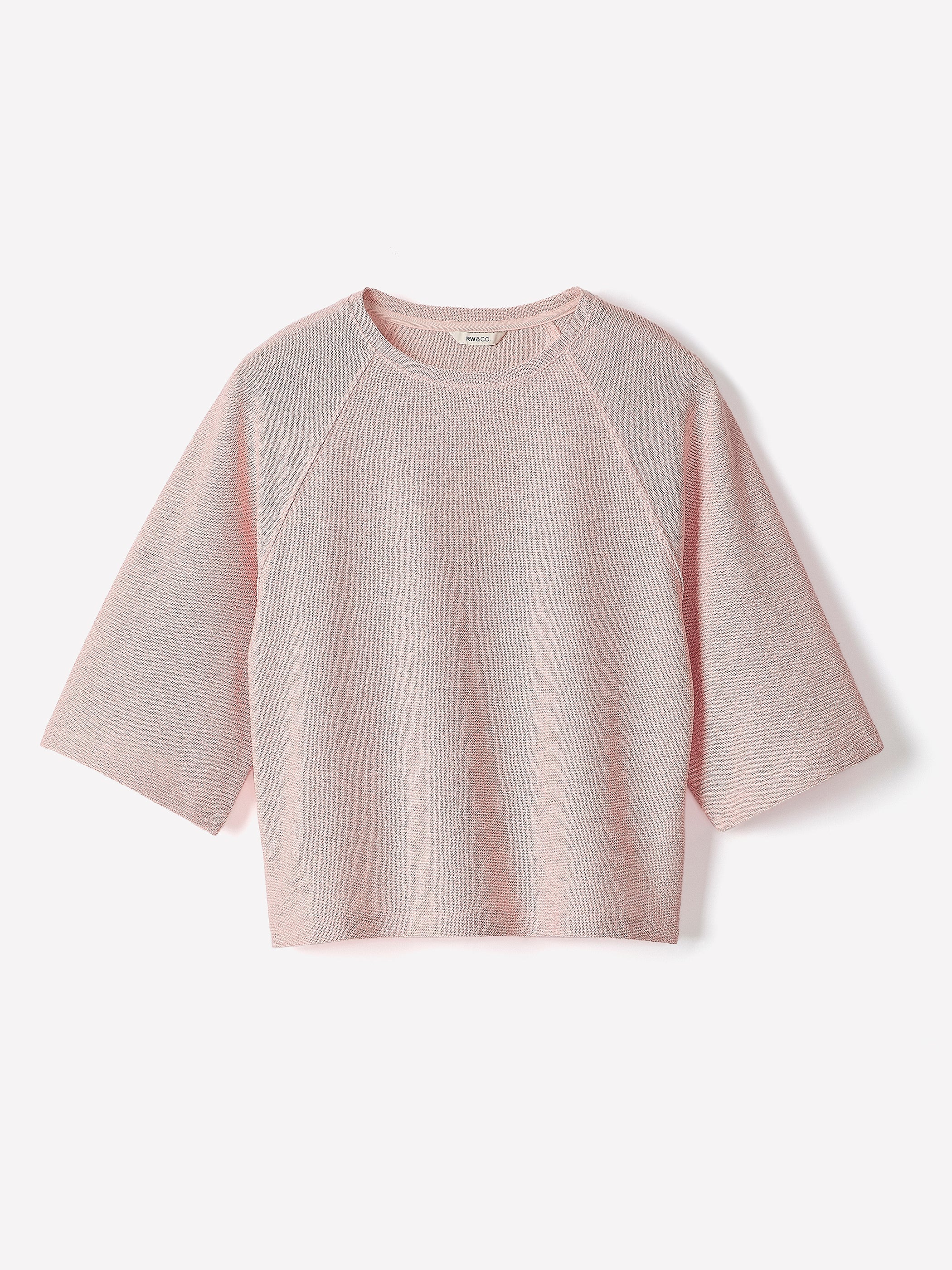 RW&CO Long-Raglan-Sleeve Crew-Neck Top