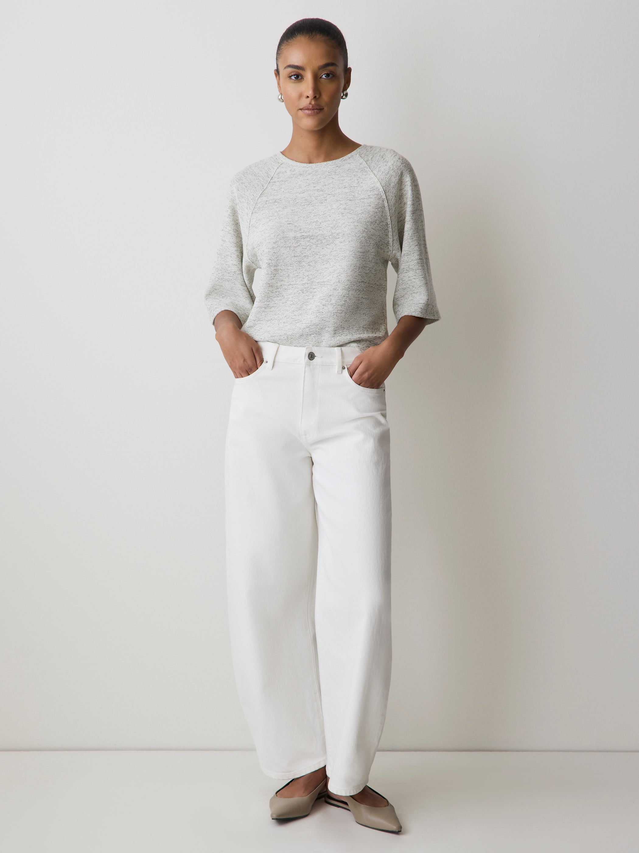 RW&CO Long-Raglan-Sleeve Crew-Neck Top