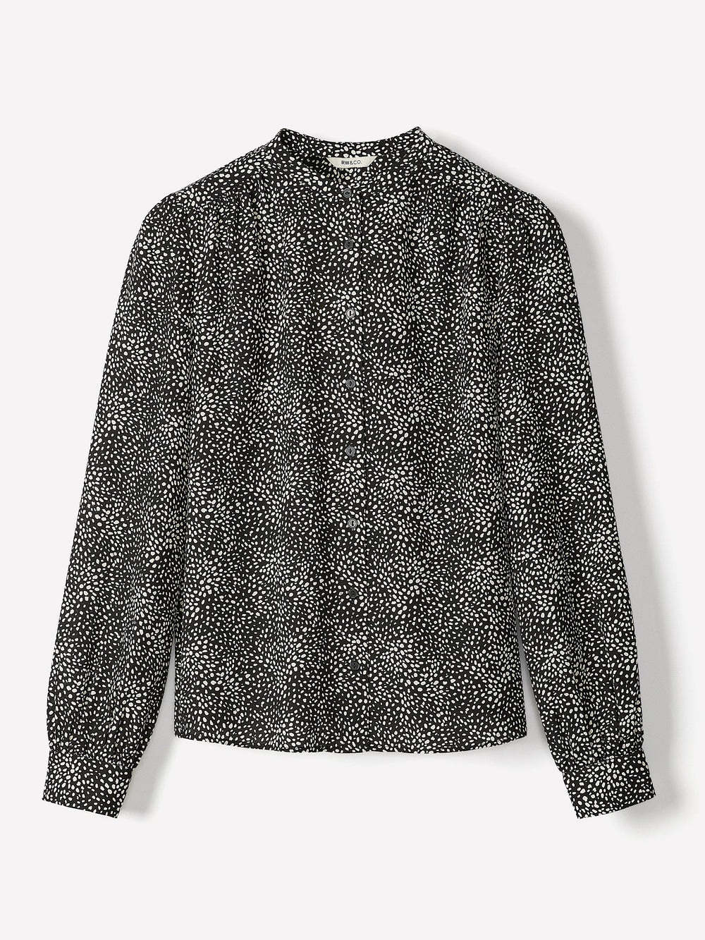RW&CO Silky Crepe Long-Sleeve Buttoned-Down Blouse