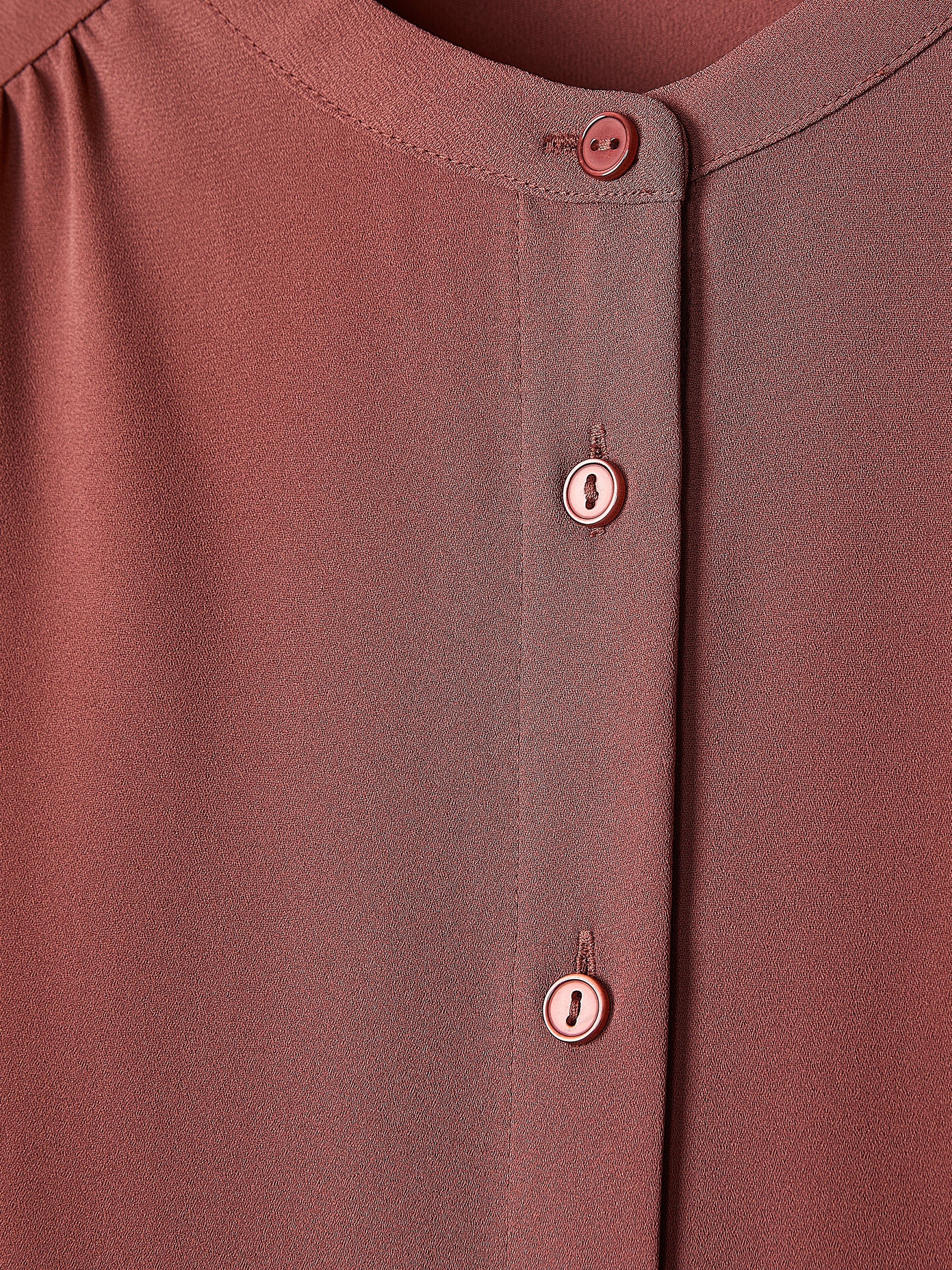 RW&CO Silky Crepe Long-Sleeve Buttoned-Down Blouse