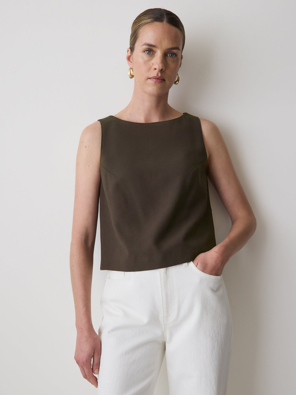 RW&CO Crew-Neck Cami with Wrap Back