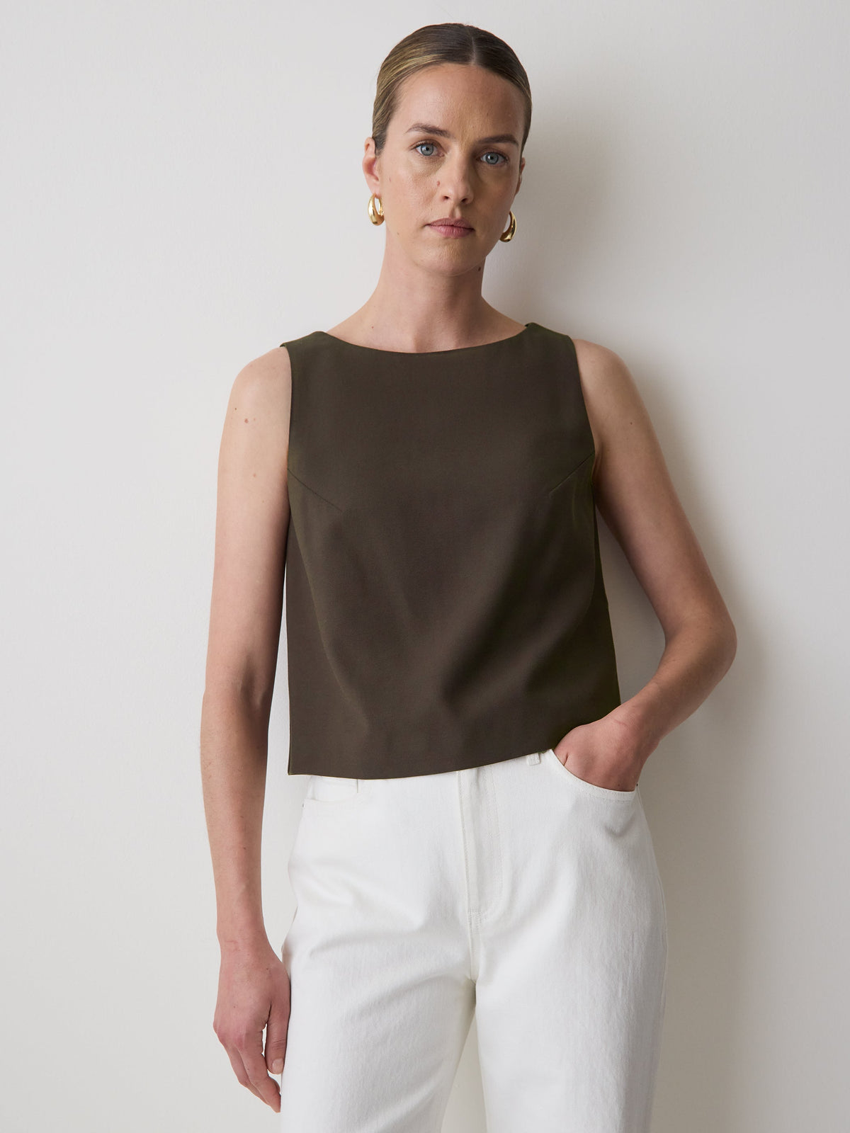 RW&CO Crew-Neck Cami with Wrap Back