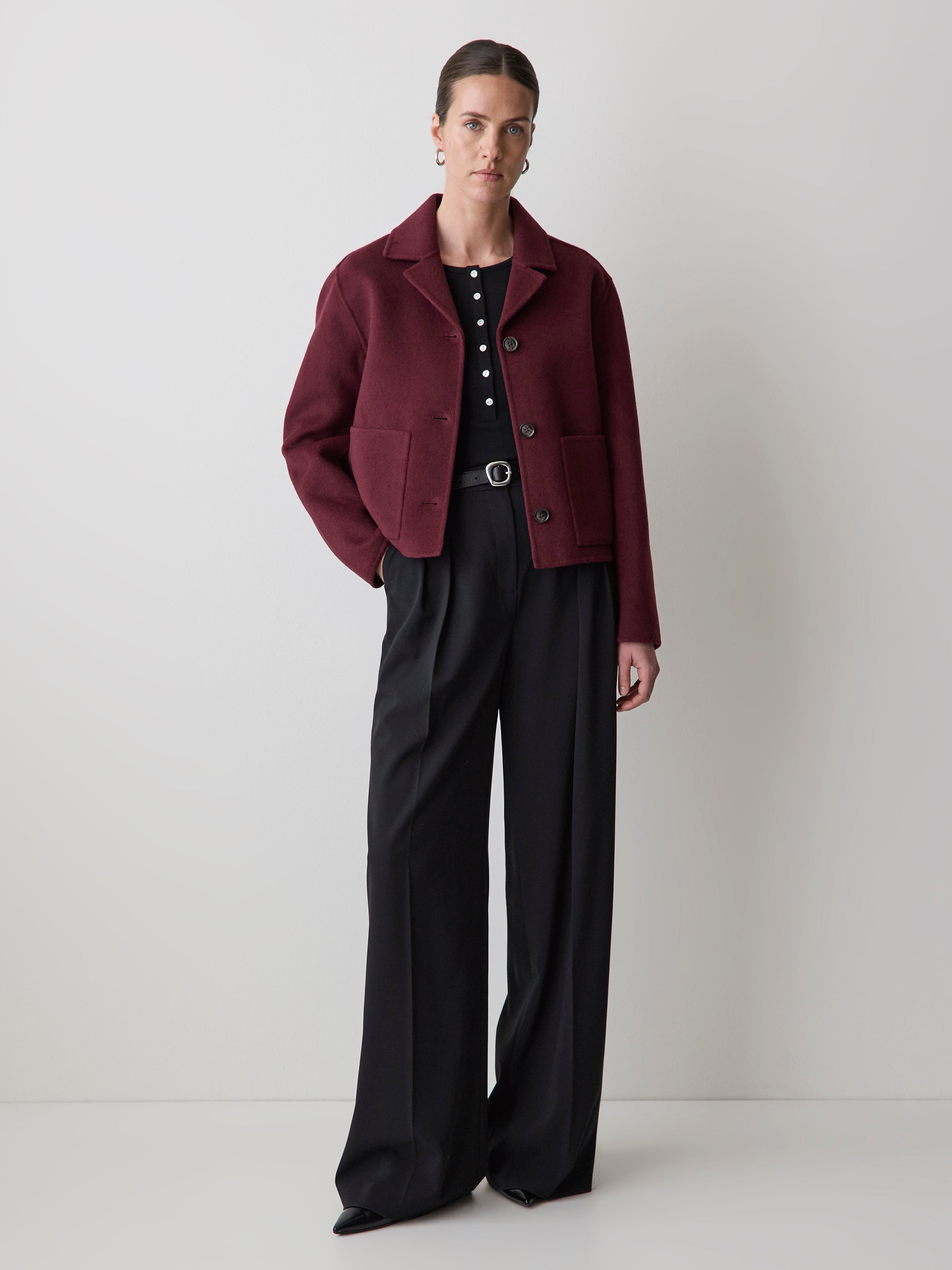 RW&CO Long-Sleeve Henley Ribbed Top