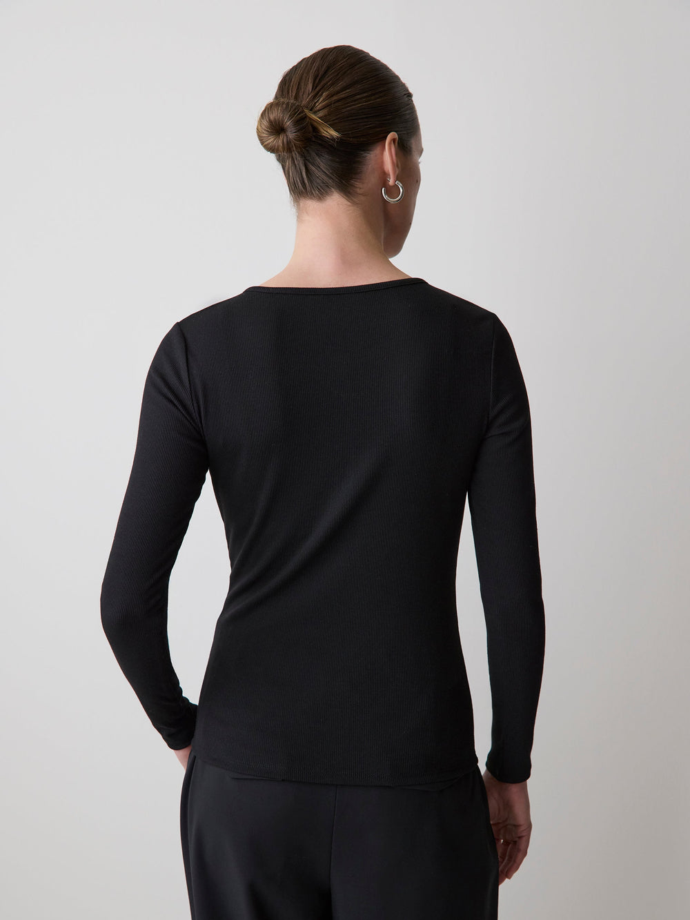 RW&CO Long-Sleeve Henley Ribbed Top
