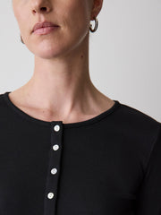 RW&CO Long-Sleeve Henley Ribbed Top