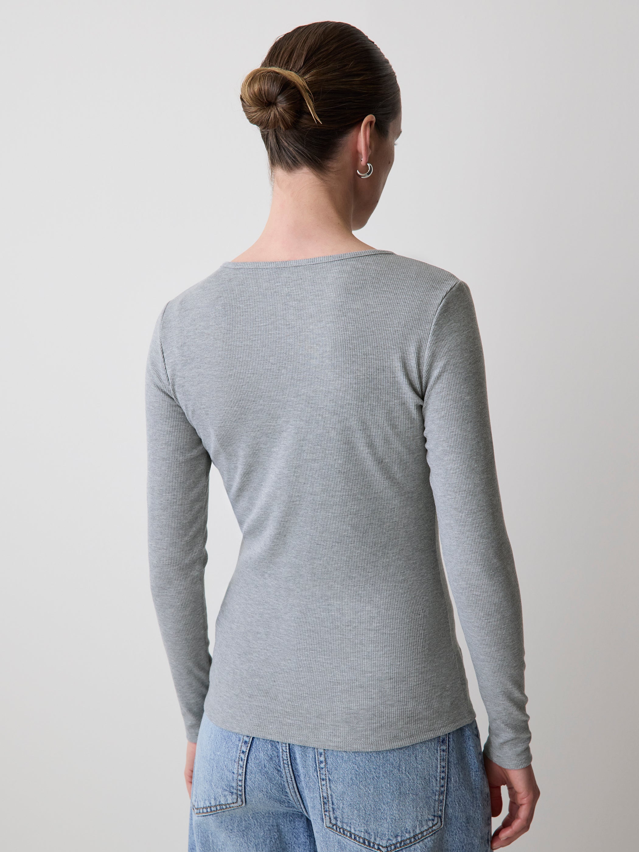 RW&CO Long-Sleeve Henley Ribbed Top
