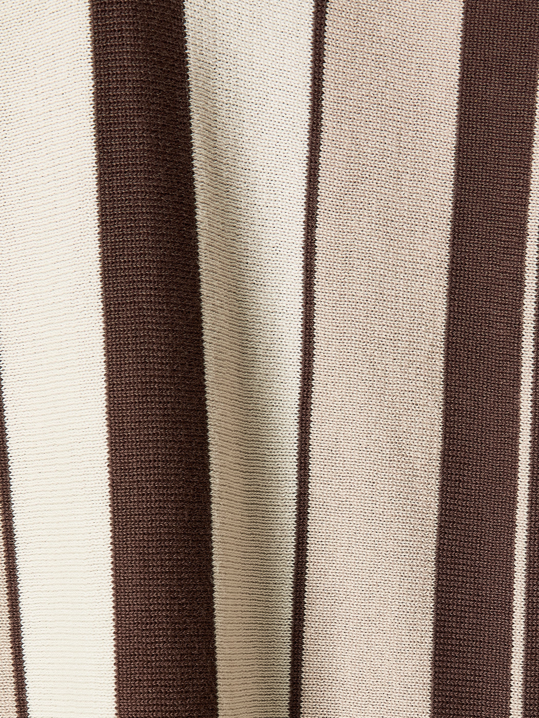 RW&CO Striped Short-Sleeve Sweater with Johnny Collar
