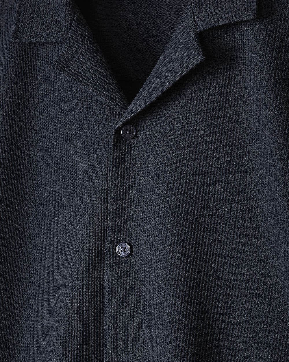 RW&CO Short-Sleeve Textured Shirt with Camp Collar