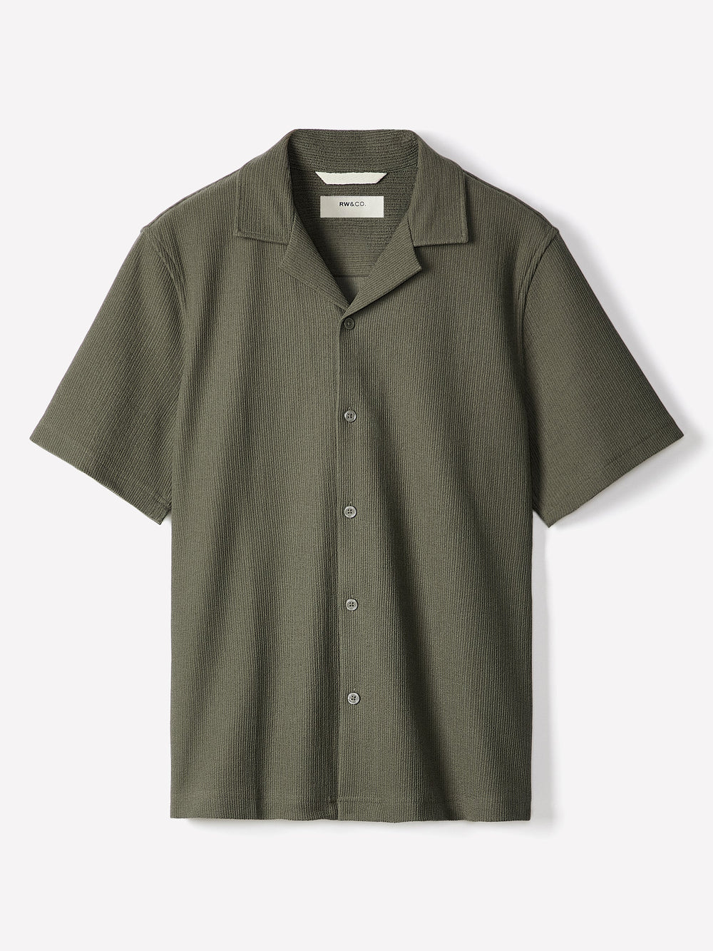 RW&CO Short-Sleeve Textured Shirt with Camp Collar