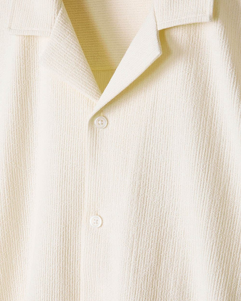 RW&CO Short-Sleeve Textured Shirt with Camp Collar