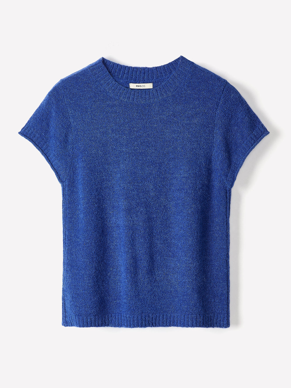 RW&CO Wool-Blend Cap-Sleeve Crew-Neck Boxy Sweater