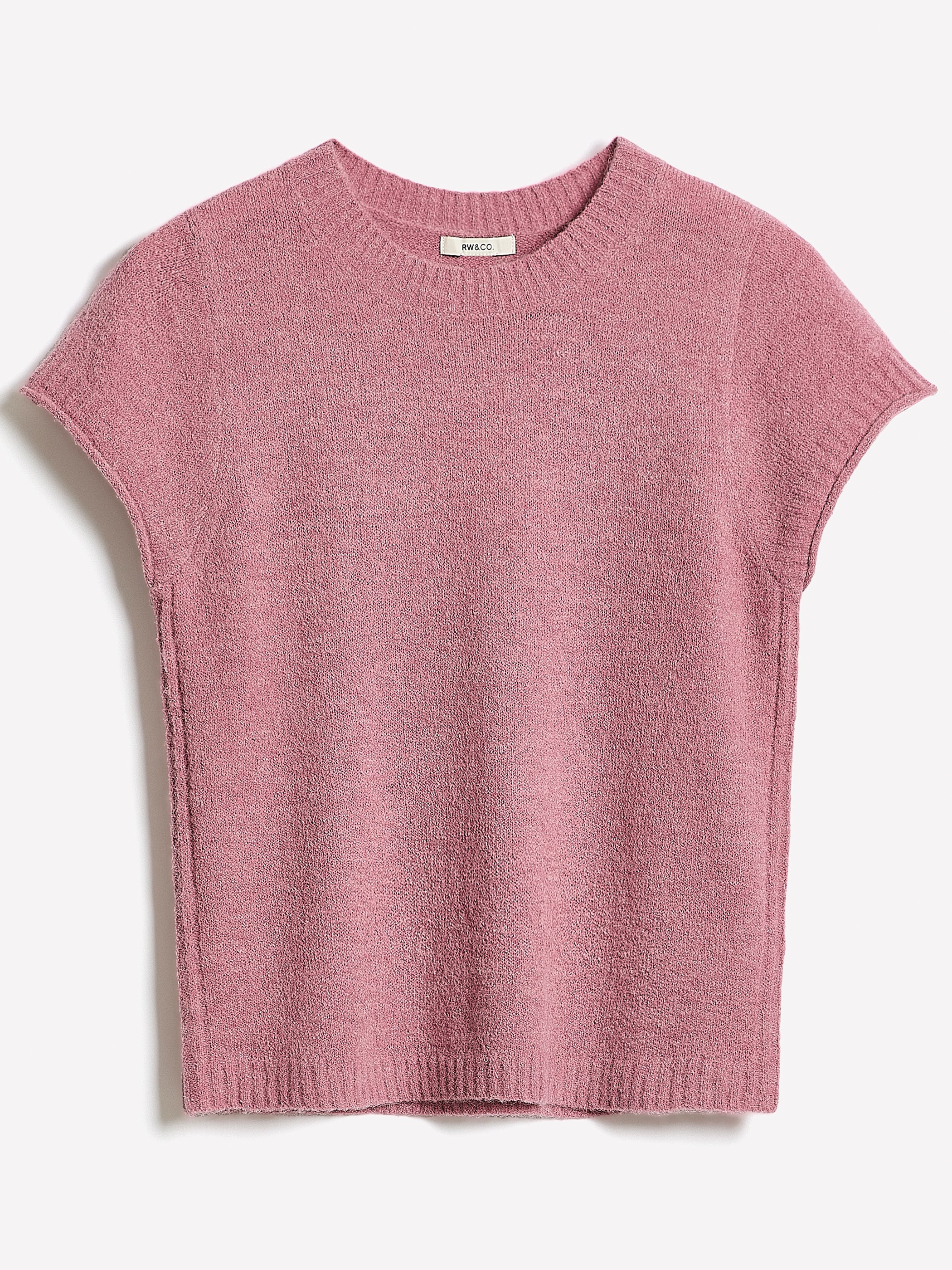 RW&CO Wool-Blend Cap-Sleeve Crew-Neck Boxy Sweater