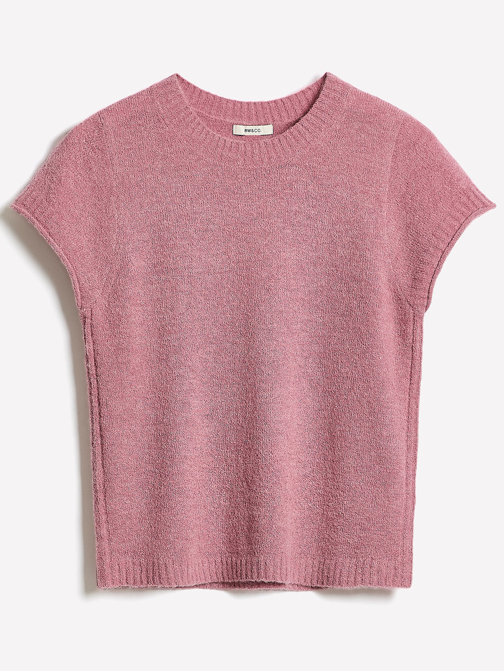 RW&CO Wool-Blend Cap-Sleeve Crew-Neck Boxy Sweater